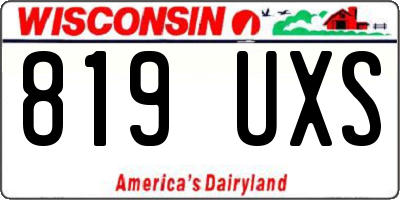 WI license plate 819UXS