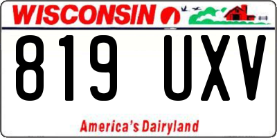 WI license plate 819UXV