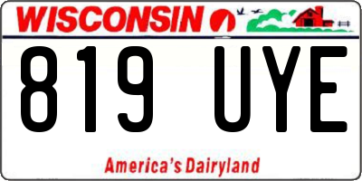 WI license plate 819UYE