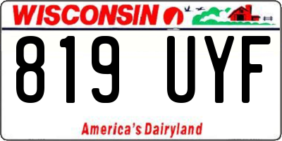 WI license plate 819UYF