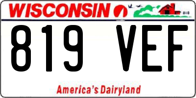 WI license plate 819VEF