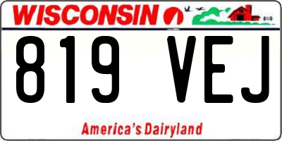 WI license plate 819VEJ