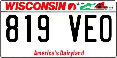 WI license plate 819VEO