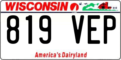 WI license plate 819VEP