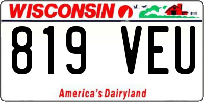 WI license plate 819VEU