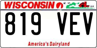 WI license plate 819VEV