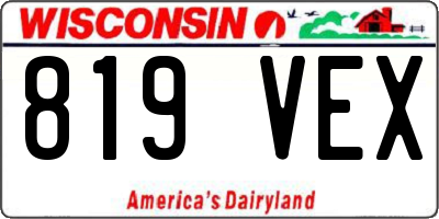 WI license plate 819VEX
