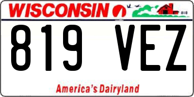WI license plate 819VEZ