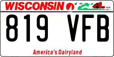 WI license plate 819VFB