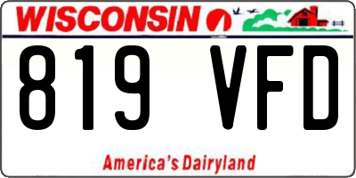 WI license plate 819VFD