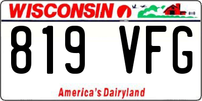WI license plate 819VFG