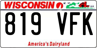 WI license plate 819VFK