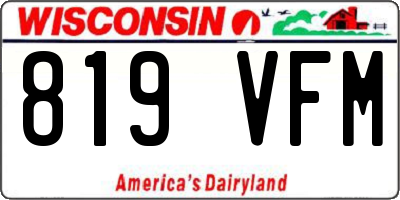 WI license plate 819VFM