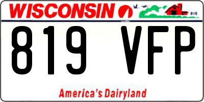 WI license plate 819VFP