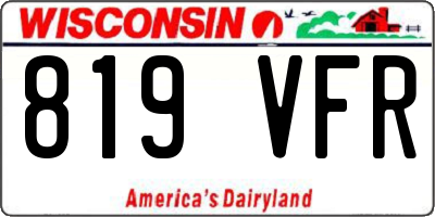 WI license plate 819VFR