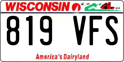 WI license plate 819VFS