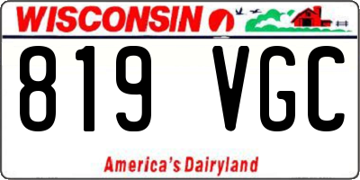 WI license plate 819VGC