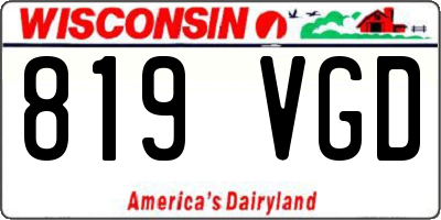 WI license plate 819VGD