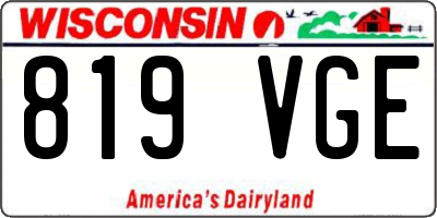 WI license plate 819VGE