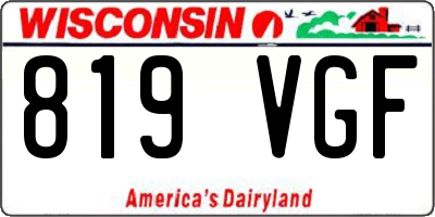 WI license plate 819VGF