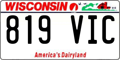 WI license plate 819VIC
