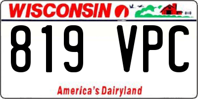 WI license plate 819VPC