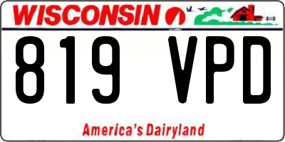 WI license plate 819VPD