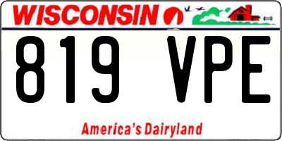 WI license plate 819VPE