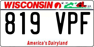 WI license plate 819VPF