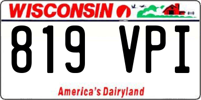 WI license plate 819VPI