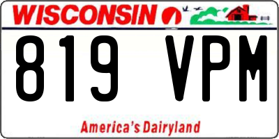 WI license plate 819VPM