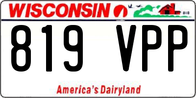 WI license plate 819VPP
