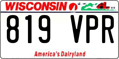 WI license plate 819VPR