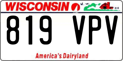 WI license plate 819VPV