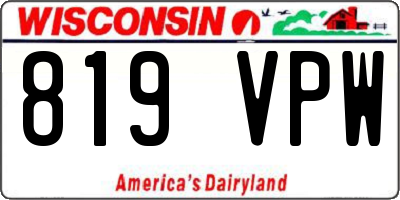 WI license plate 819VPW