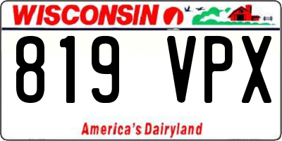 WI license plate 819VPX