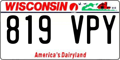 WI license plate 819VPY