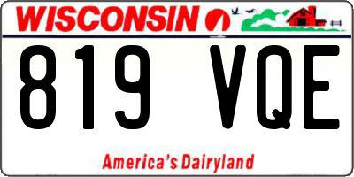 WI license plate 819VQE