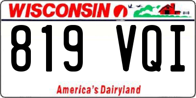 WI license plate 819VQI