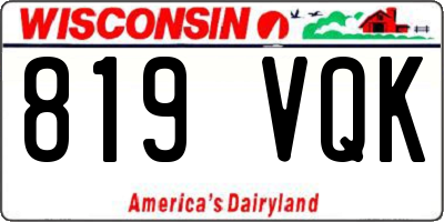 WI license plate 819VQK