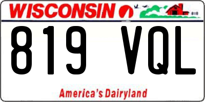 WI license plate 819VQL