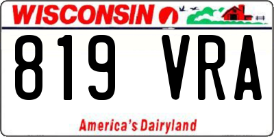 WI license plate 819VRA