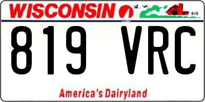 WI license plate 819VRC