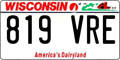WI license plate 819VRE