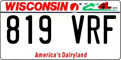 WI license plate 819VRF