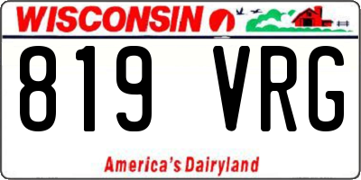 WI license plate 819VRG