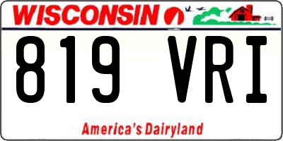 WI license plate 819VRI