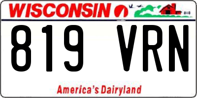 WI license plate 819VRN