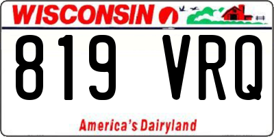 WI license plate 819VRQ