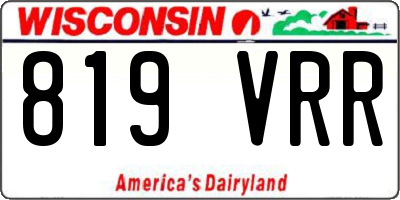 WI license plate 819VRR